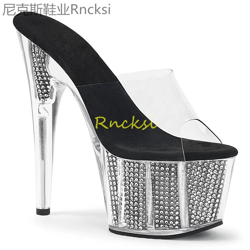 

17cm Women's shoes in summer new fashion Joker thick-soled anti-slip waterproof platform wear fashion super high heels.