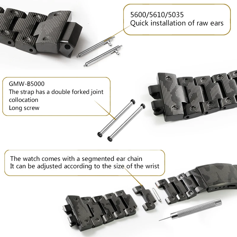 5600 5610 Титановый сплав GMW-B5000 5035 Модный комплект для часов Casioak G5600E GWB5600 GWM5610 DW5600