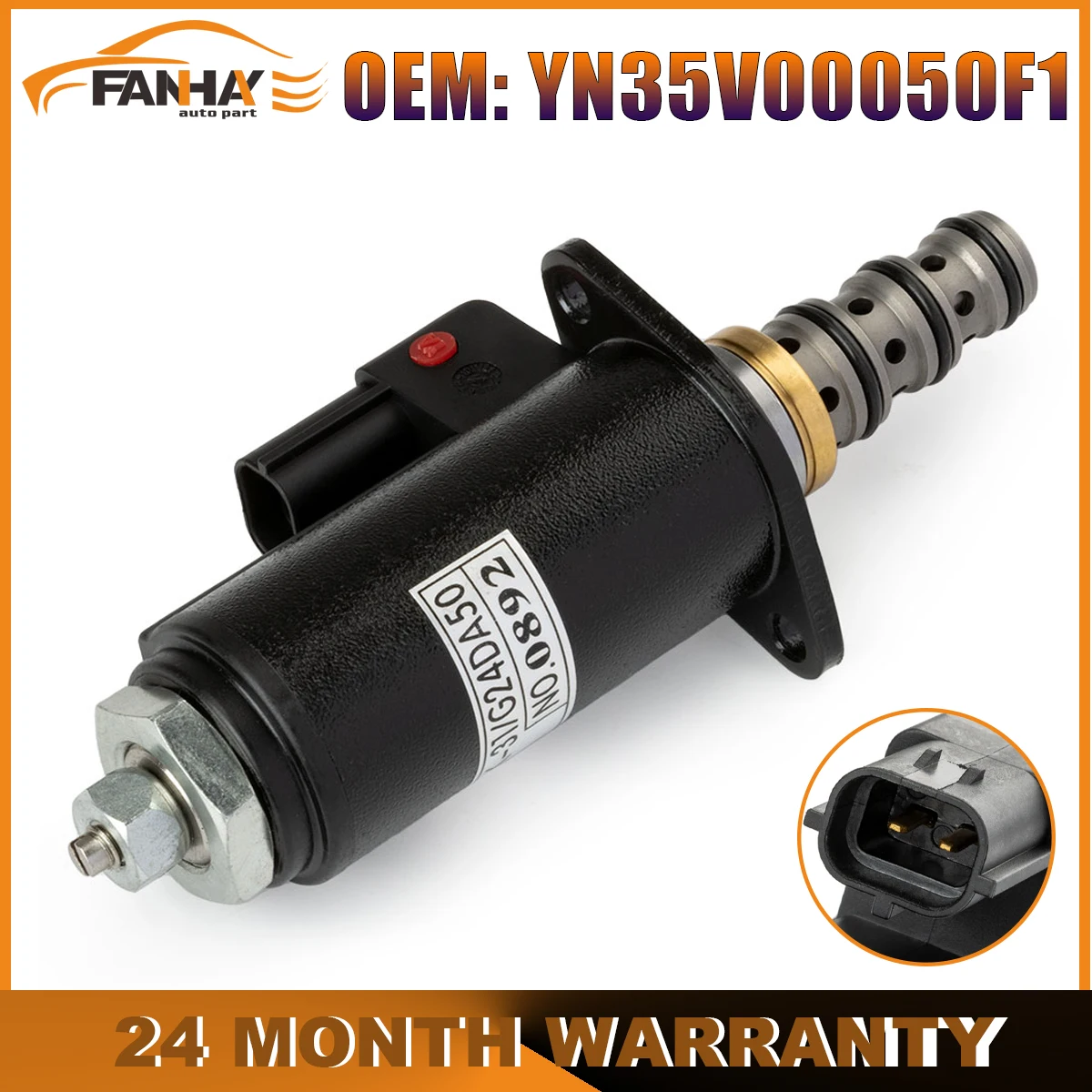 Фото YN35V00050F1 KWE5K-31/G24DB50 G24DA50 для Kobelco SK200-8 SK210-8 SK330/350-8 пилотный электромагнитный клапан электромагнитного клапана гидравлического насоса №1