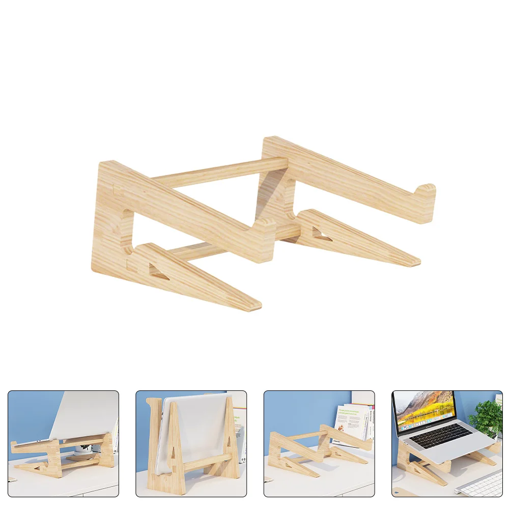 

1Pc Laptop Stand Novel Fashion Fine Wood Bracket Holder Laptop Rack Heighten Rack