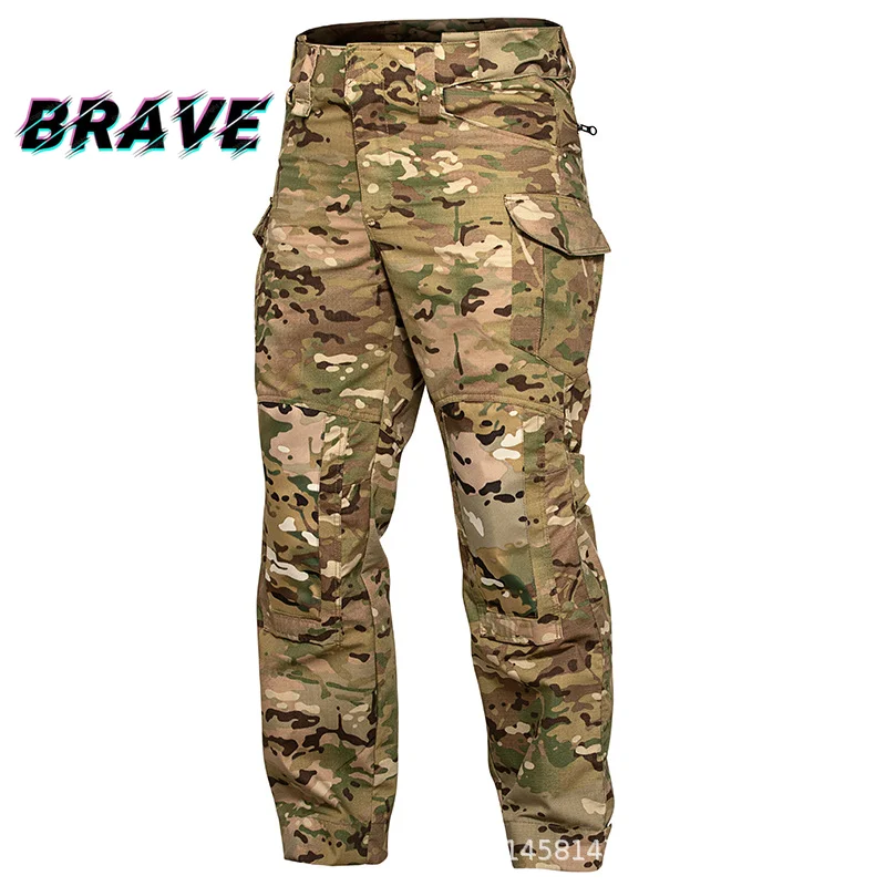 

Мужские уличные водонепроницаемые и износостойкие комбинезоны прямые брюки с несколькими карманами мужские военные тактические Спортивные брюки для бега