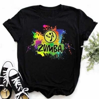 fashion zumba black tshirt women clothes fitness dance letter graphic tees shirt sports gymnastics femme t shirt tops