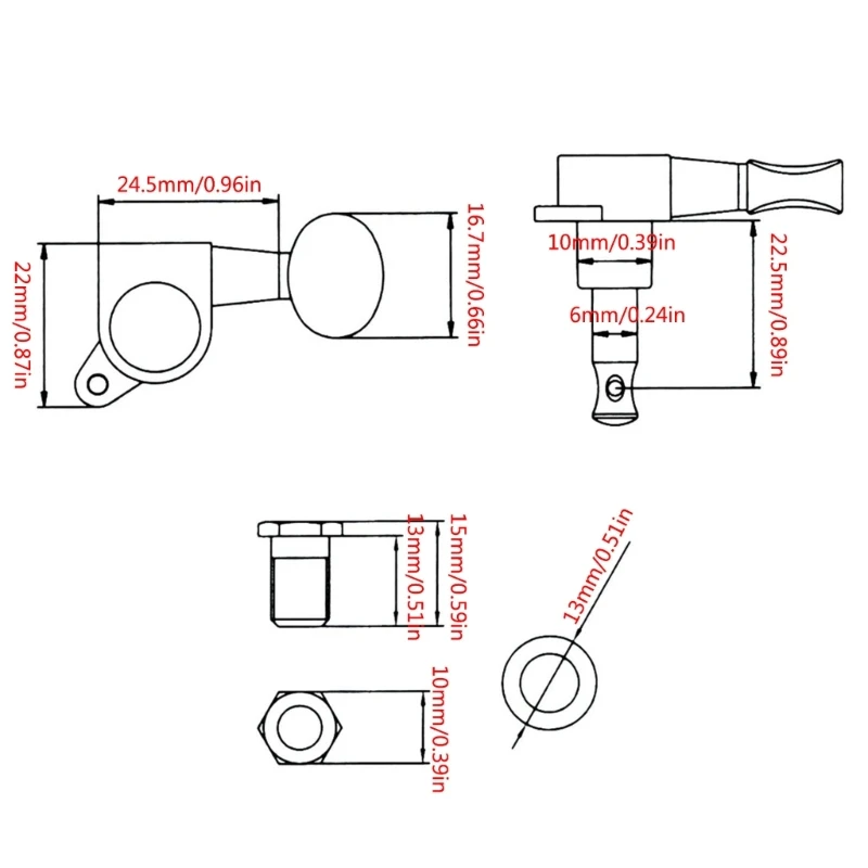 3R3L Колки гитарных колков с соотношением сторон 1:14 замена головки тюнеров винтами
