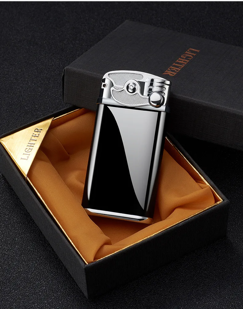 

Creative Rocker Arm Windproof Blue Flame Straight At Metal Inflatable Lighter