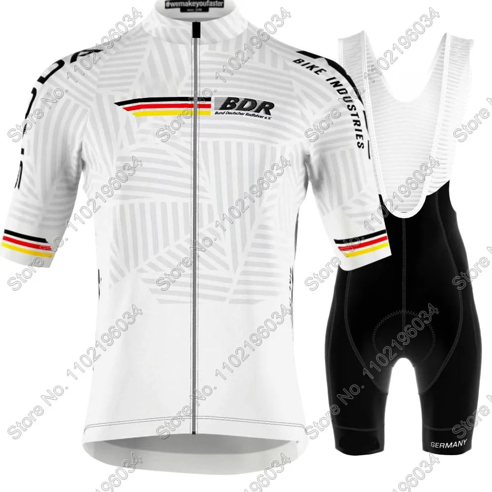 

2023 Germany Cycling Jersey Set Mens White Deutschland Clothing Road Bike Suit Mountain Bicycle Shirt Bib Shorts MTB Radtrikot