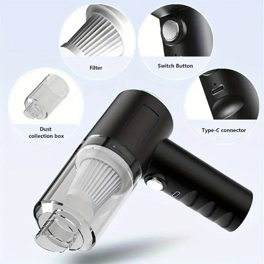 Пылесос беспроводной PCMOS 120 Вт 1 шт. для дома и автомобиля