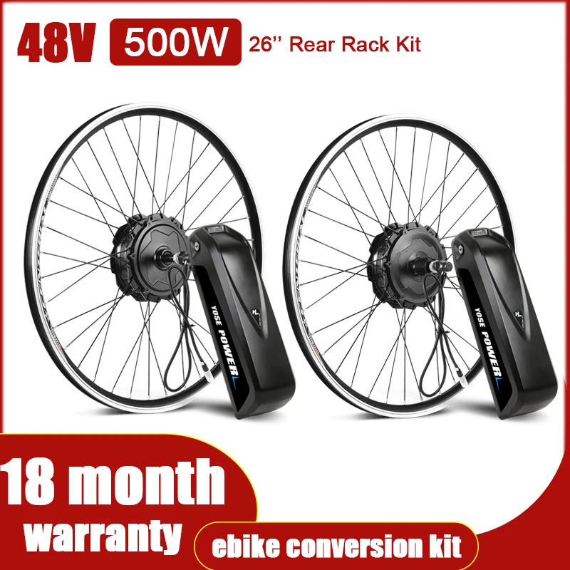 

26'' Electric Bicycle Conversion Kit 48V 500W EBike Brushless Hub Freewheel Cassette Motor Bike Wheel kit bicicleta electrica