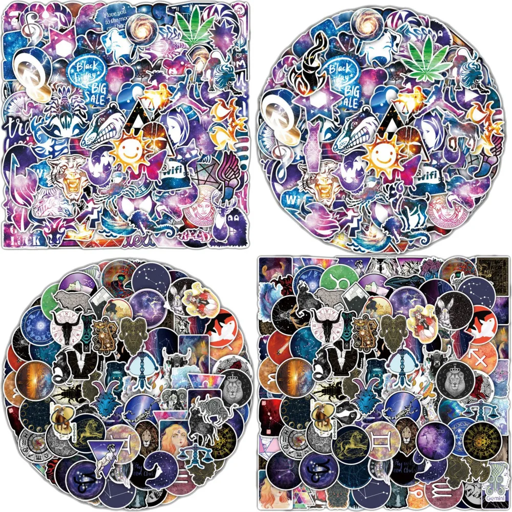 

100-310pcs Astrology Starry Sky Constellation Tarot Card Graffiti Stickers DIY Notebook Skateboard Waterproof Sticker Decal Toy