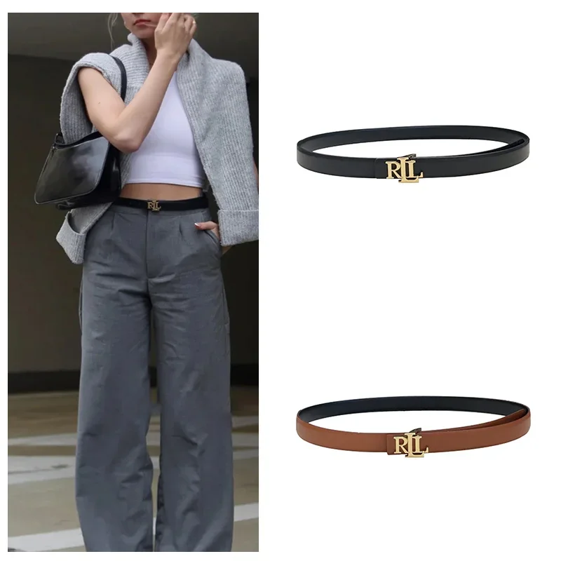 

Ремень с пряжкой с надписью для мужчин и женщин, регулируемый повседневный кожаный Простой однотонный модный взрывчатый женский пояс