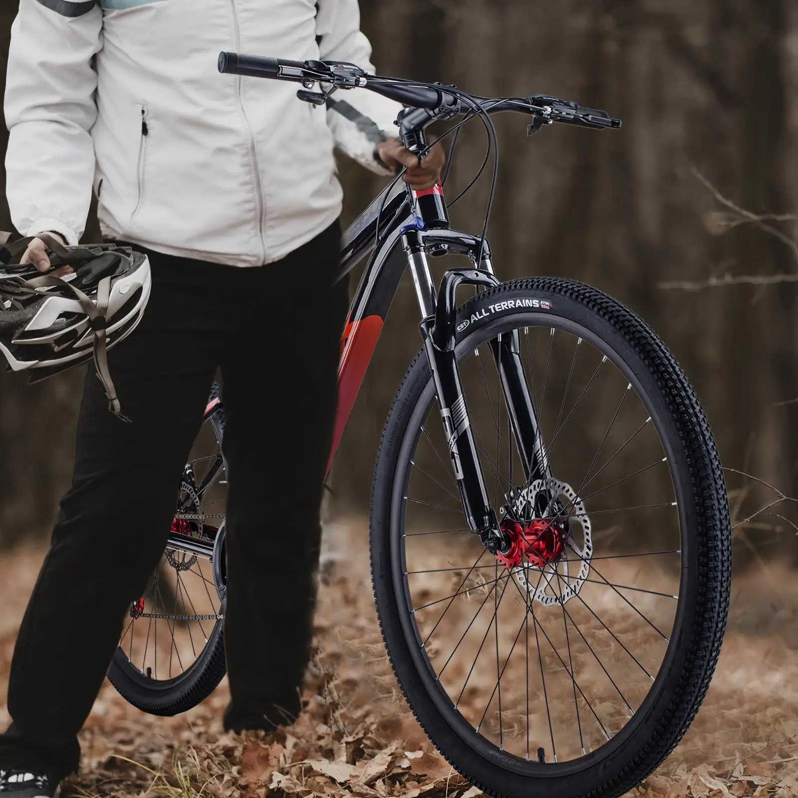 Premium Mountain Bike 21 Speeds Gears Hybrid Bikes Disc Brakes Aluminum Alloy Double Sealed Bearing Mens Adult Cycling