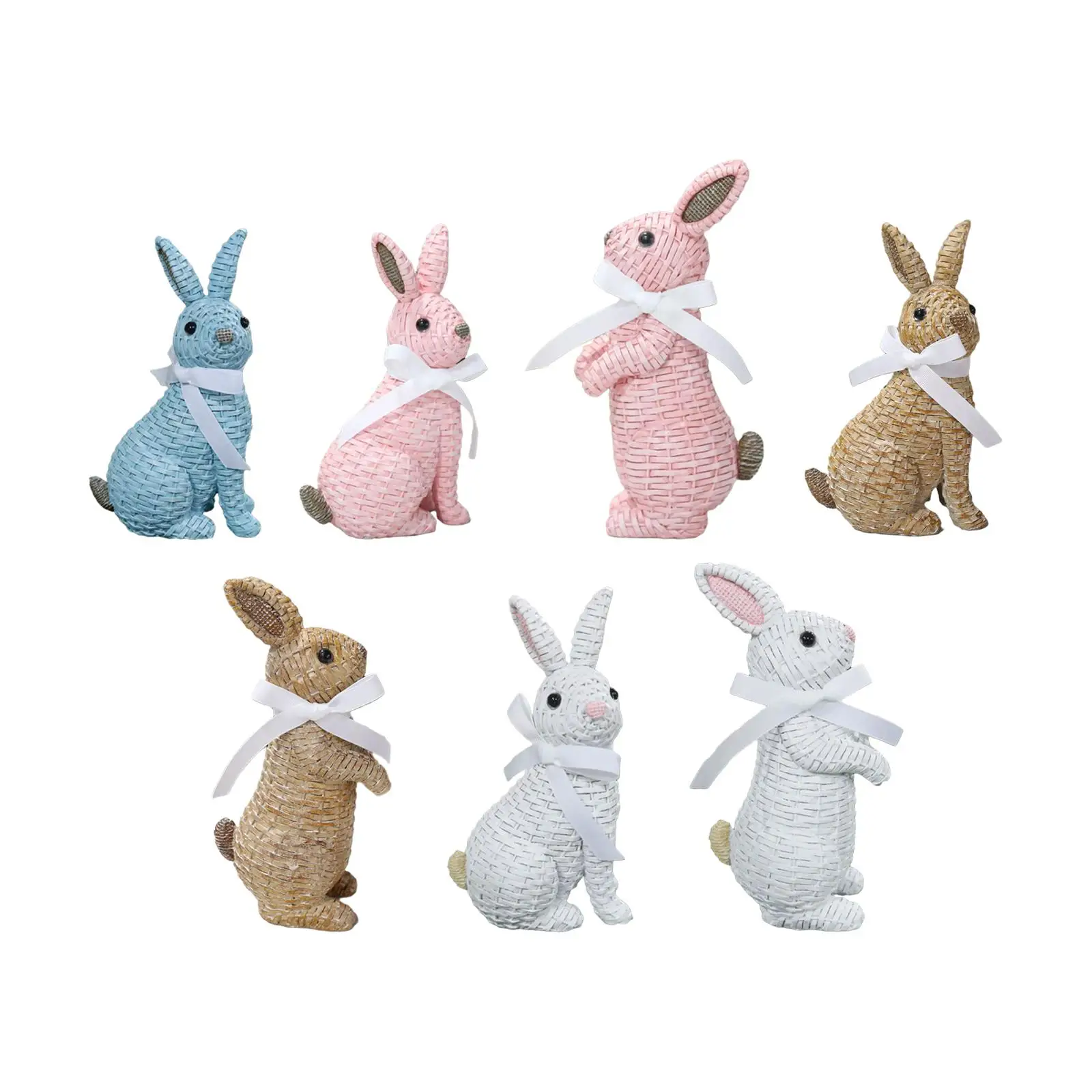 

Realistic Bunny Figurine Easter Decoration Bunny Model for Desktop Home Living Room Bar Office