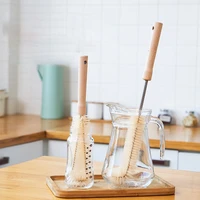 wooden long handle cleaning brush l shaped cup cleaning brush drink wine glass bottle scrubber brush non stick skillet brushes