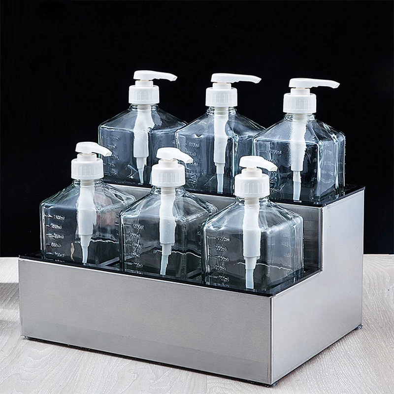 

8CC/10CC Fructose Hand Pressure Bottle Coffeeware Juice Glass Syrup Sugar Press Bottle With Scale