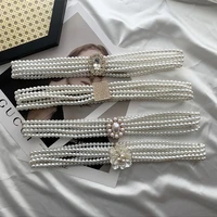 korean waist chain crystal bridal belts pearl wedding sash belt bridal rhinestone belt elastic beaded waist seal ladies belt