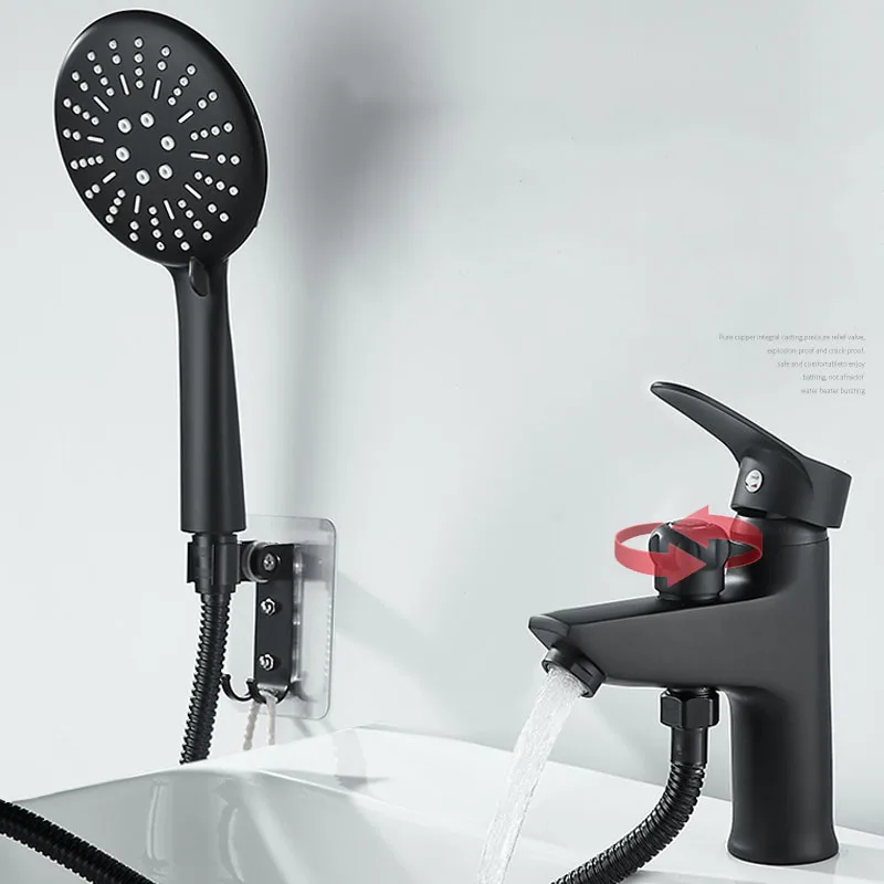 

Modern Bathroom Basin Faucets Black Chrome Fitted Shower Head Faucets Basin Hot And Cold Water Cocina Bathroom Faucets JW50LT