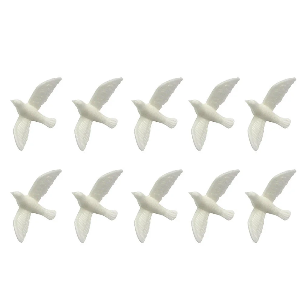 

10 Pcs Little White Pigeon Model Simulated Desk Accessories Artificial Office Mini House Simulation Desktop Ornament