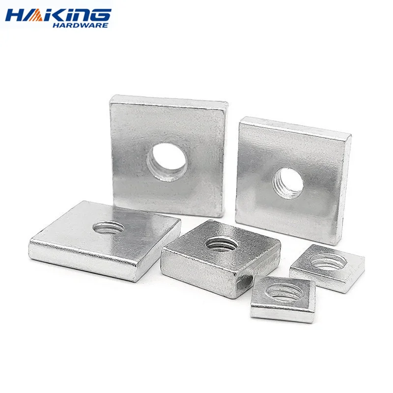 

10/ 50pcs Square Nut M3 M4 M5 M6 M8 Zinc-Plated Carbon Steel Thin Rectangular Nuts Slider Block for Aluminum Profile Accessory