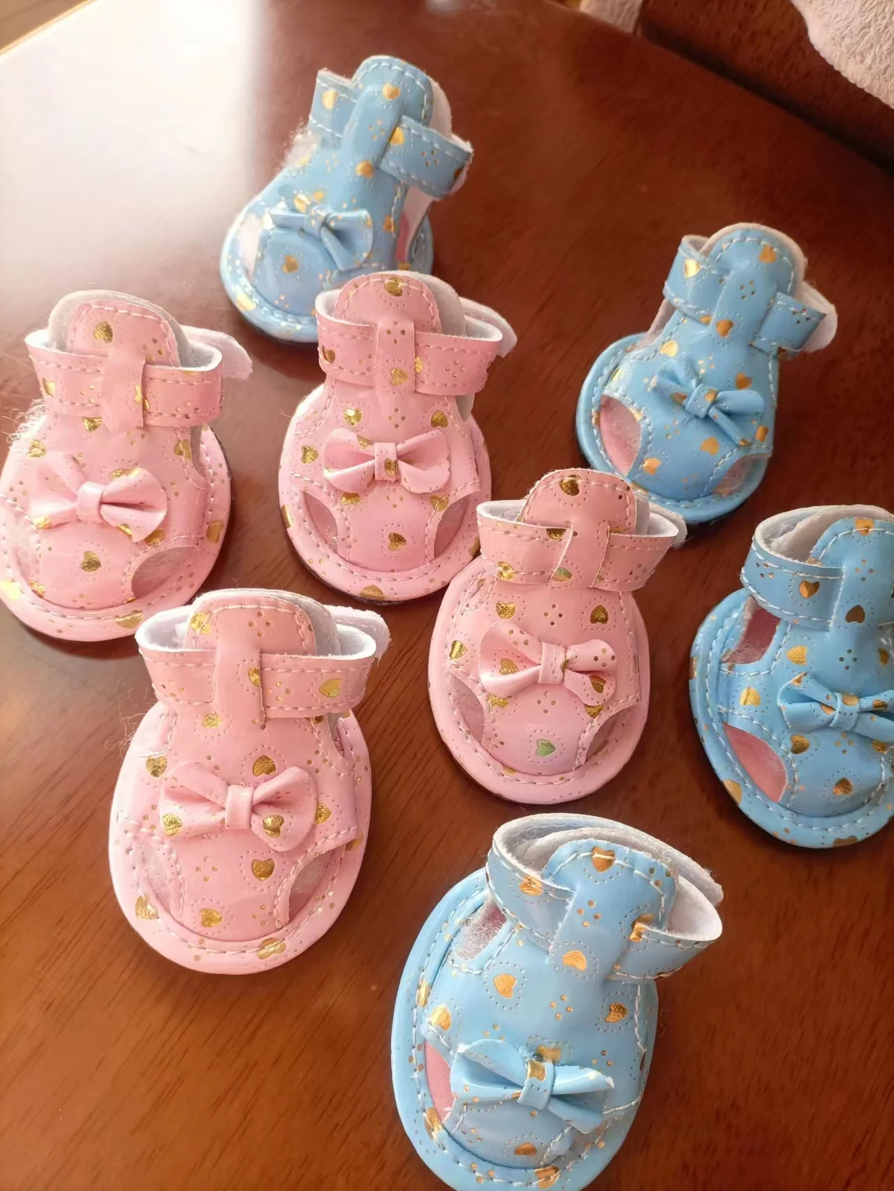 

1 set= 4pcs Pet Shoes Dog Products Pet Dog Shoes Pet sandals In Purple/Orange/Blue dog shoes