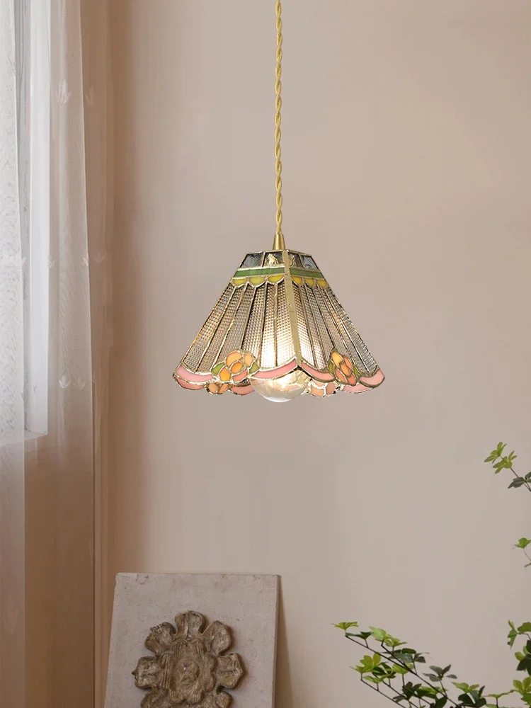 Современная эмалированная маленькая люстра из стекла Тиффани для спальни