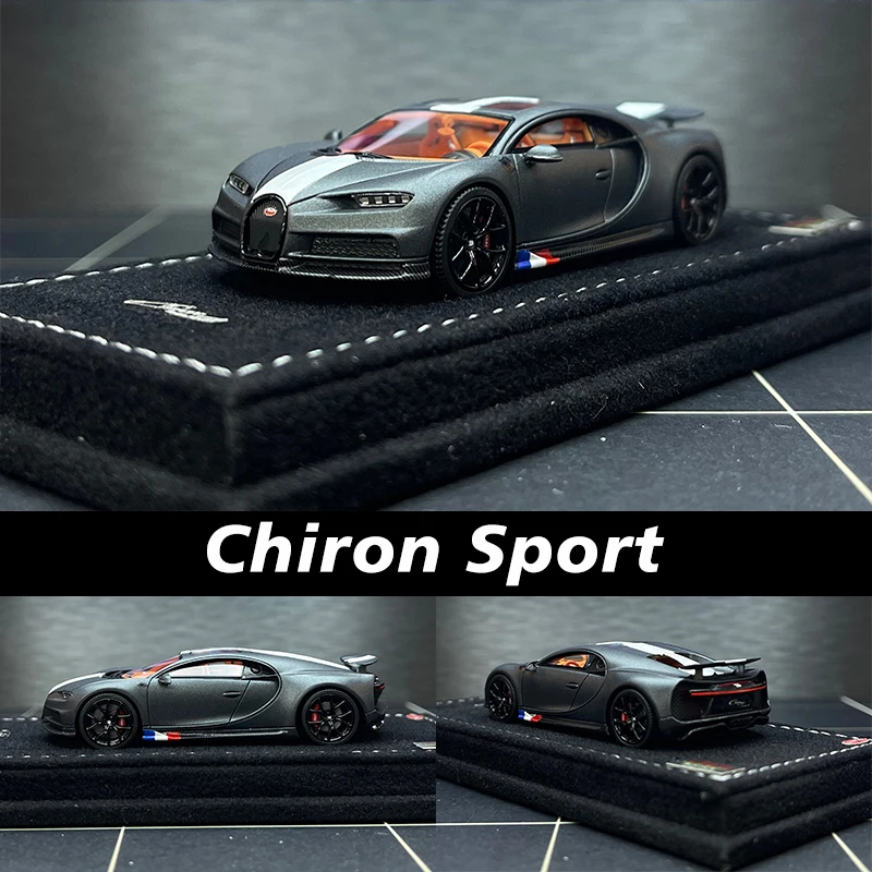 

ART 1:64 Chiron Sport Les Legendes Du Ciel Sky Legend Matt Grey Resin Diorama Car Model Collection Miniature Carros Toys