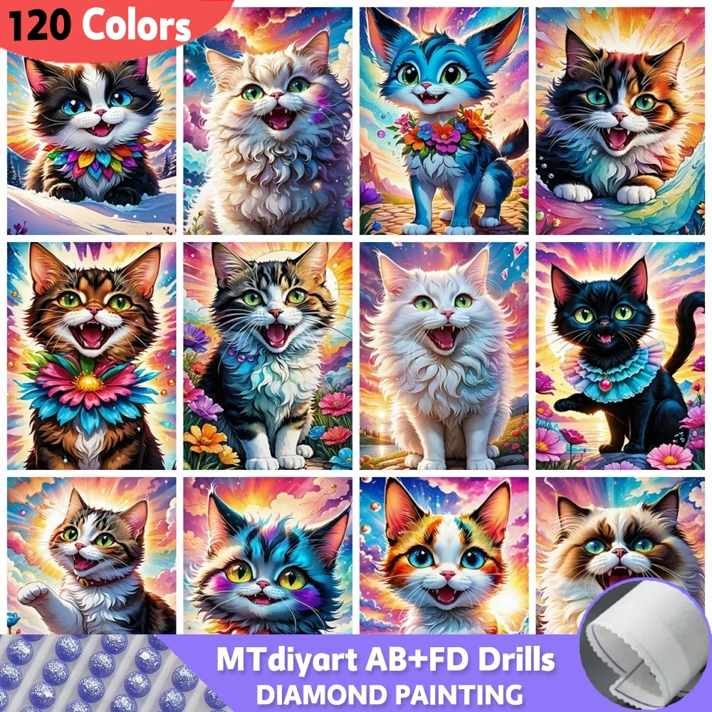 120 цветов Cat AB Fairy Dust полный квадратный круглый набор для рисования алмазами