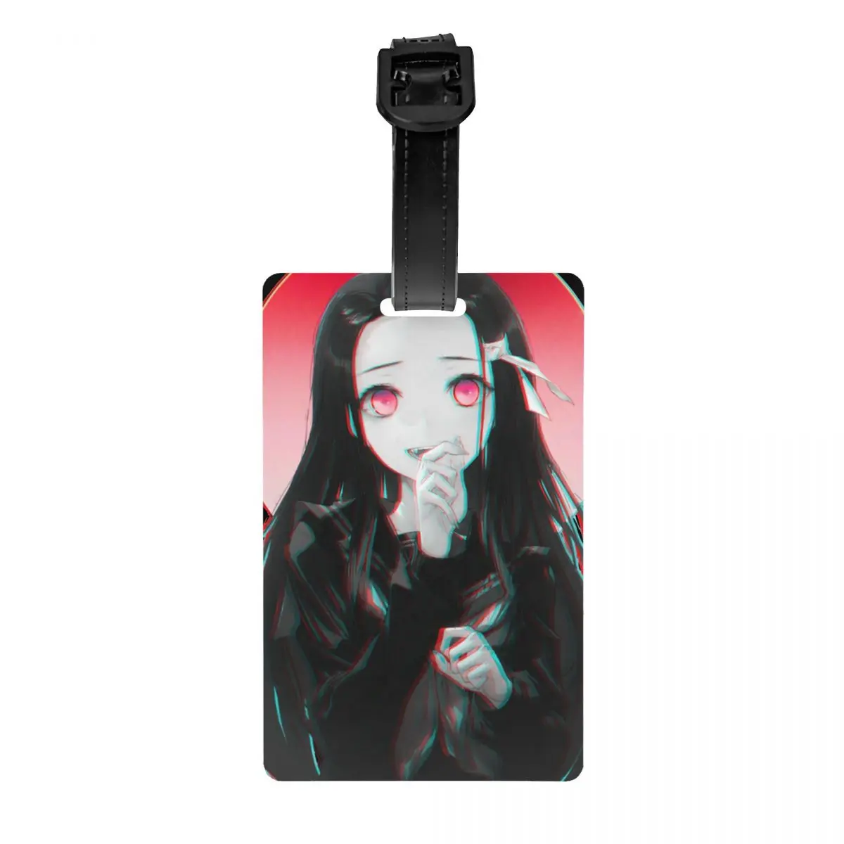 

Luggage Tag Nezuko Suitcase PVC Plastic Travel Accessories Demon Slayer Kimetsu Holder Baggage Boarding Tags Address for Unisex