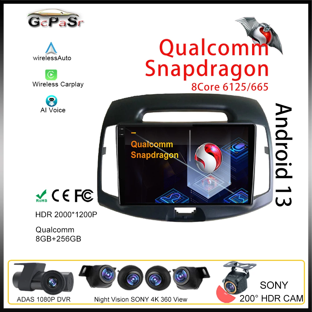 

Qualcomm For Hyundai Elantra Celesta 2006 - 2011 Multimedia Wireless Android Auto Car Player Autoradio GPS Video Navigation HDR