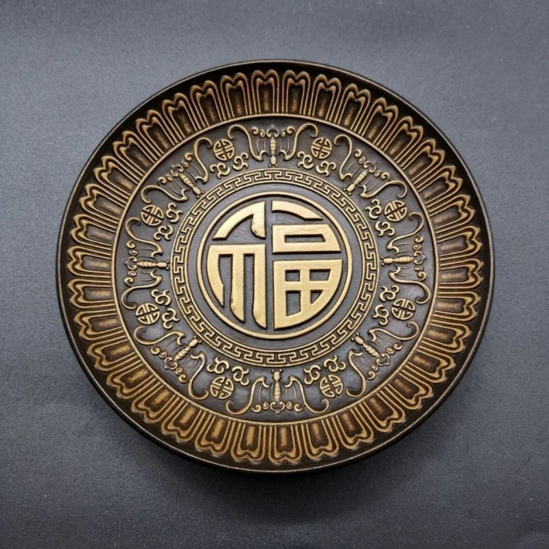 Антикварная тарелка коллекция украшений с персонажем Фу для письма кисть мытья