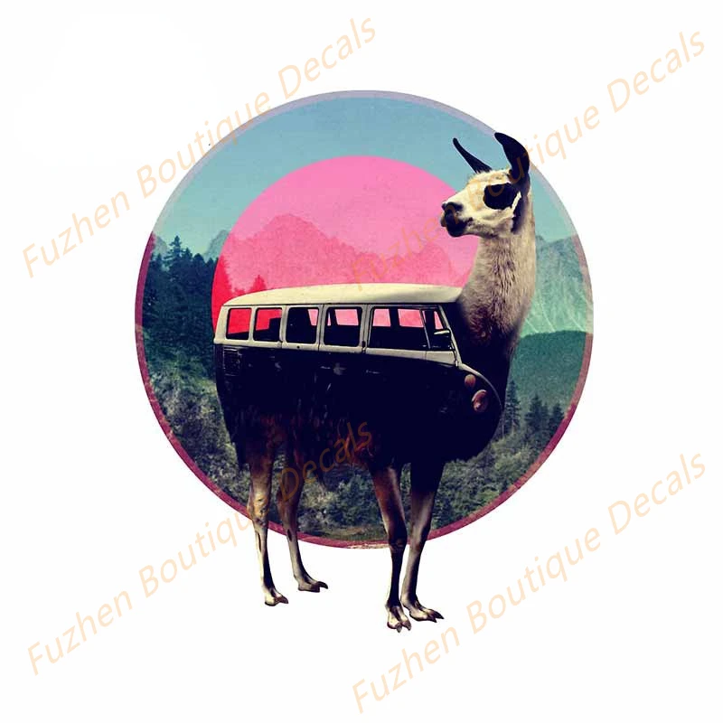 

Fuzhen Boutique Decals Exterior Accessories Llama Graphics Anime Funny Car Stickers Vinyl Decals Trunk Window Bumper Art Decal