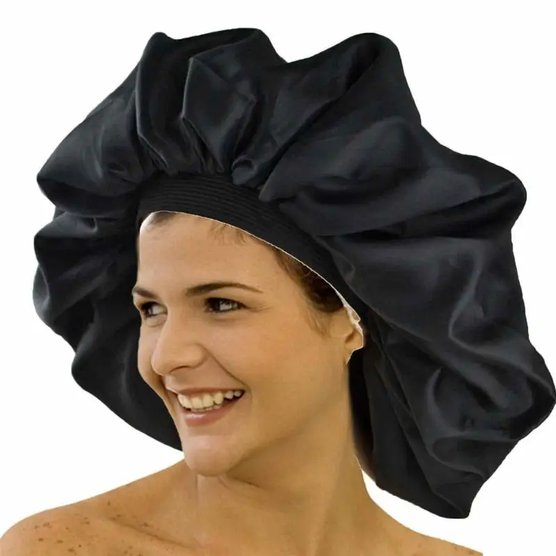

Giant Sleep Cap Waterproof Shower Cap Female Hair Care Protect Hair Large Bonnet Luxury Sleep Cap For Most Head Sizes