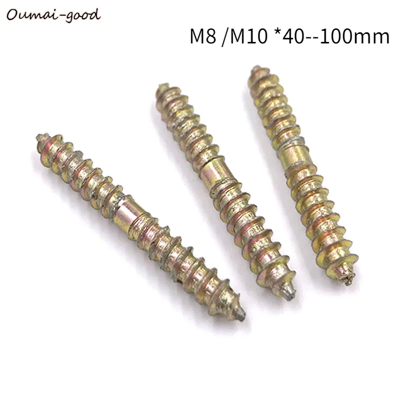 10 шт. M8 M10 40-100 мм болты-вешалки Двойная резьба саморезы винты для фиксации