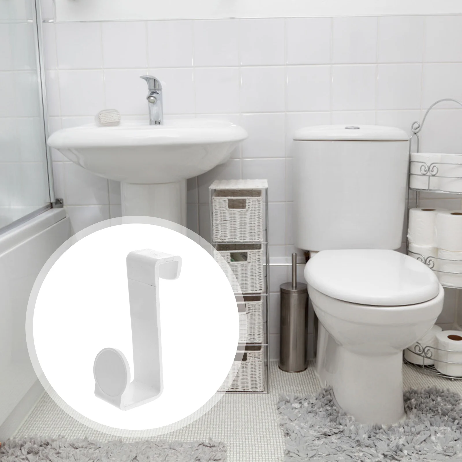 

Hook Potty Hooks Wall Hanger Toilet Door Coat Bathroom Training Hanging Organizing Over Mounted Towel Rack Bath Toddler Storage