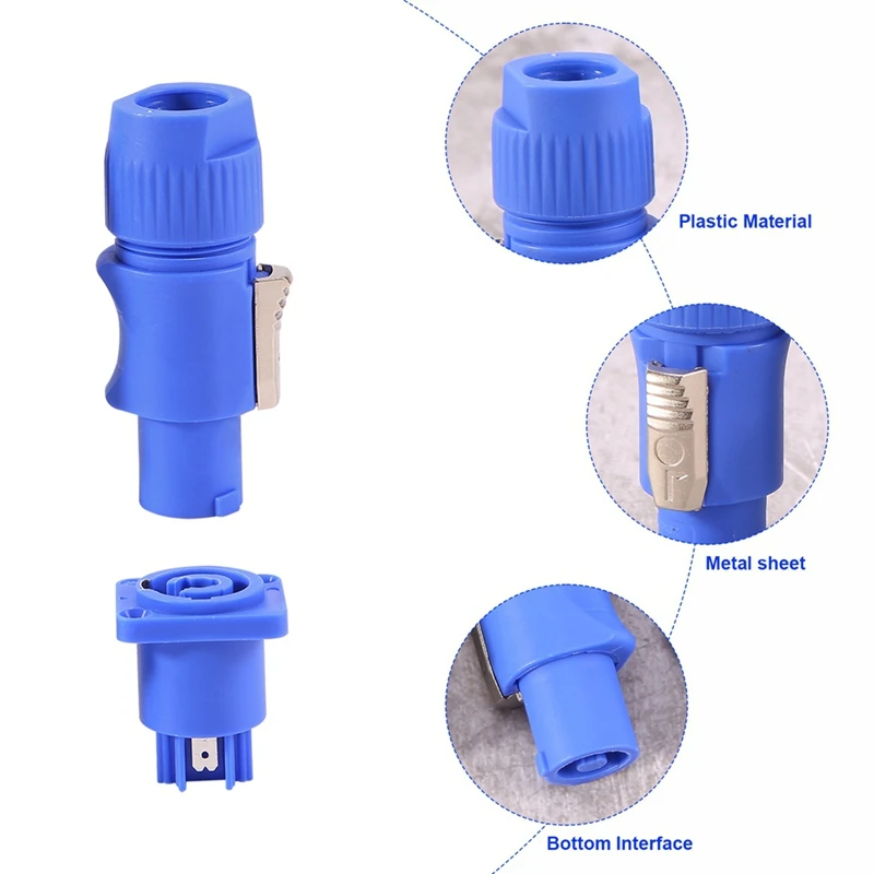 20Set Powercon Type A NAC3FCA+NAC3MPA-1 Chassis Plug Panel Adapter