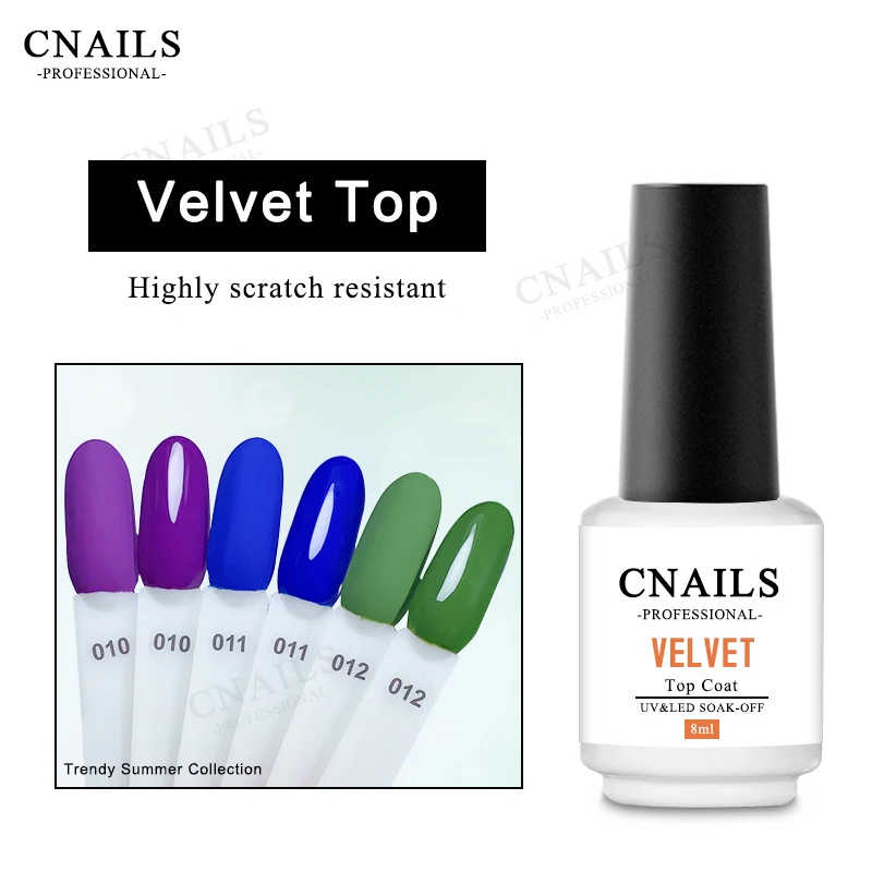 

CNAILS Nail Gel Polish No Wipe Top Coat Matte VELVET Top Coat UV Gel 8ml Soak Off Nail Supplies For Professionals Varnish Primer