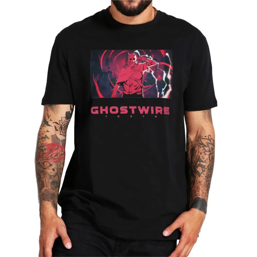 

Ghostwire Tokyo T Shirt Action-adventure Game Fans Men Clothing Premium 100% Cotton Casual Basic T-shirts EU Size