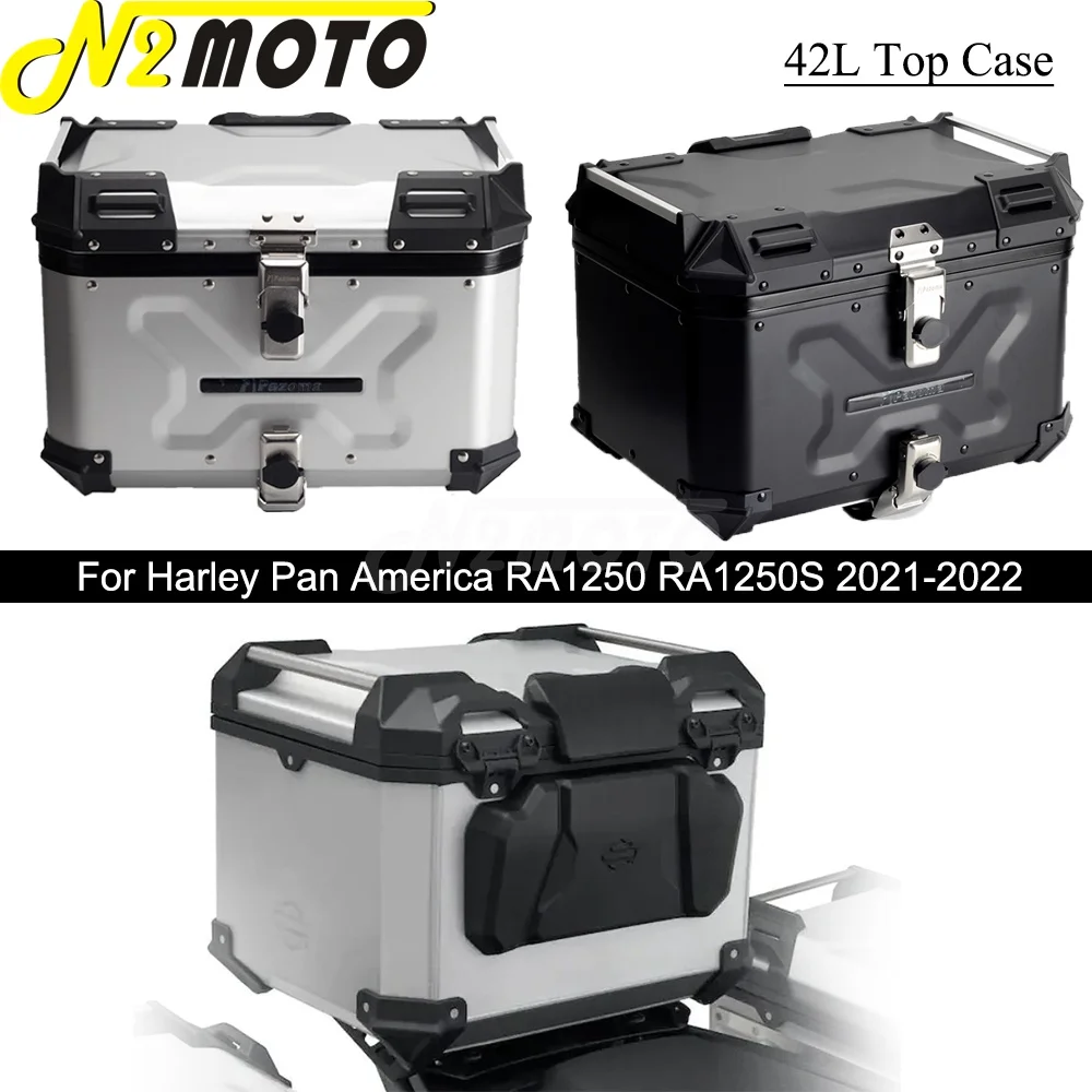 Aluminum 42L Top Case Luggage Accessories For Harley America 1250 RA1250 Special RA1250S 2021-2022 Rear Tail Box W/ Mount Plate