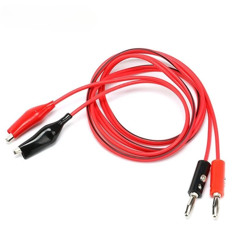 

Cable length 1m Multimeter Probe Electrical Clamp Alligator Testing Cord Lead Clip to Banana Plug Cable Leads Test Accessories