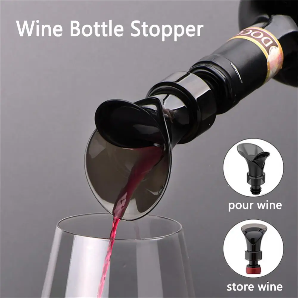 

2 In 1 Red Wine Bottle Stopper Pourer Sealed Bottle Cap Stopper Leak-proof Retain Freshness Wine Bottle Plug Wine Accessories