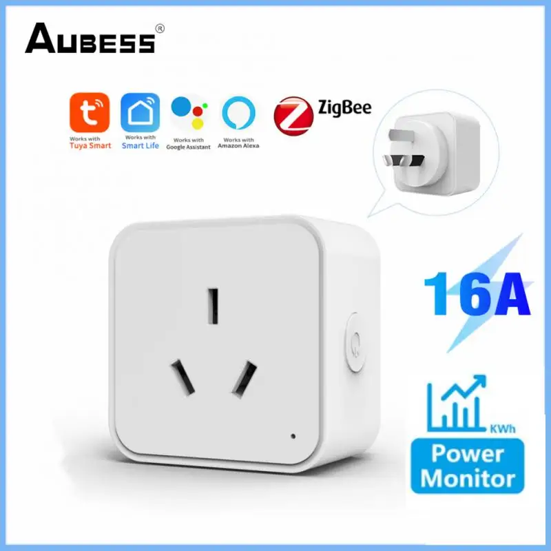 

Смарт-розетка Tuya 16A AU Zigbee, умная вилка с монитором питания, функцией таймера и голосовым управлением, работает с Alexa Google Home