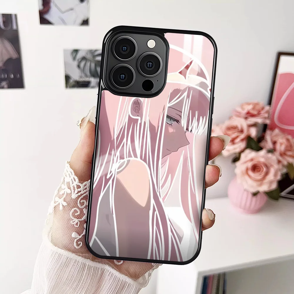 Чехол Z-Zero Two D-Darling in the Franxx для iPhone 16 15 14 13 12 11 Pro Xs Max Mini Plus противоскользящий