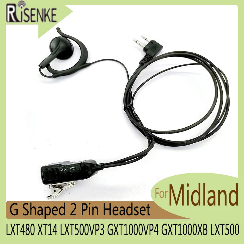RISENEK Earpiece GXT1000 Headset for Midland LXT100 LXT480 XT14 LXT500VP3 LXT600VP3 GXT1000VP4 GXT1000XB LXT500 Walkie Talkie