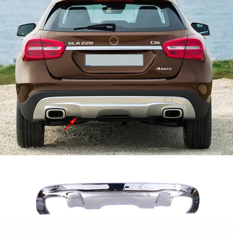 

A1568850925 Rear Bumper Chrome Trim Chromium Styling Spoiler Diffuser Accessories For Mercedes Benz GLA X156 W156 GLA220 GLA200