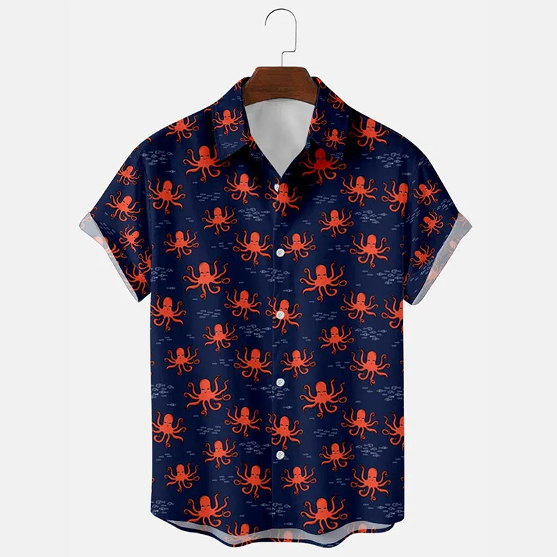 

Summer Trend Men's Shirts Large Size Thin Section Loose Lapel Print Casual Youth Oversized Clothing Streetwear Free Shipping