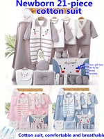autumnwinter new newborn pure cotton breathable baby full moon cartoon comfortable printing suit kids clothes without box xb143