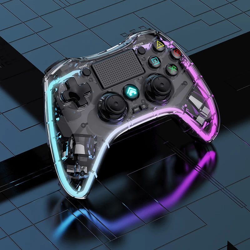 

Transparant Colorful Wireless Game Controller for PS4 /Switch /PS3/Android /PC/IOS Joystick Gamepad for PS4 Console Touch Button
