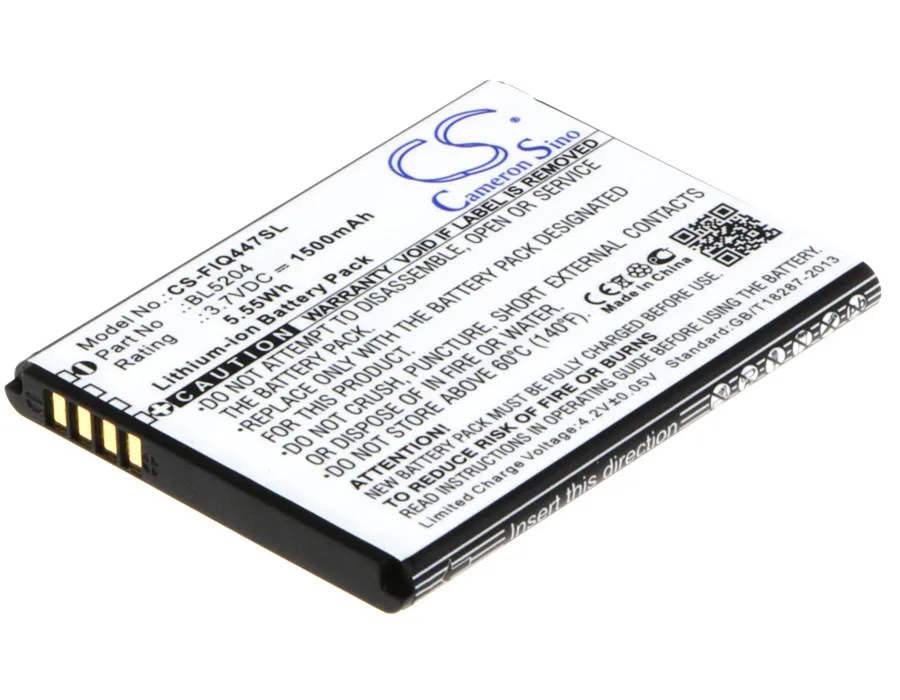 Аккумулятор CS 1500 мА · ч/5,55 Вт · ч для Fly ERA Life 1, IQ447 BL5204