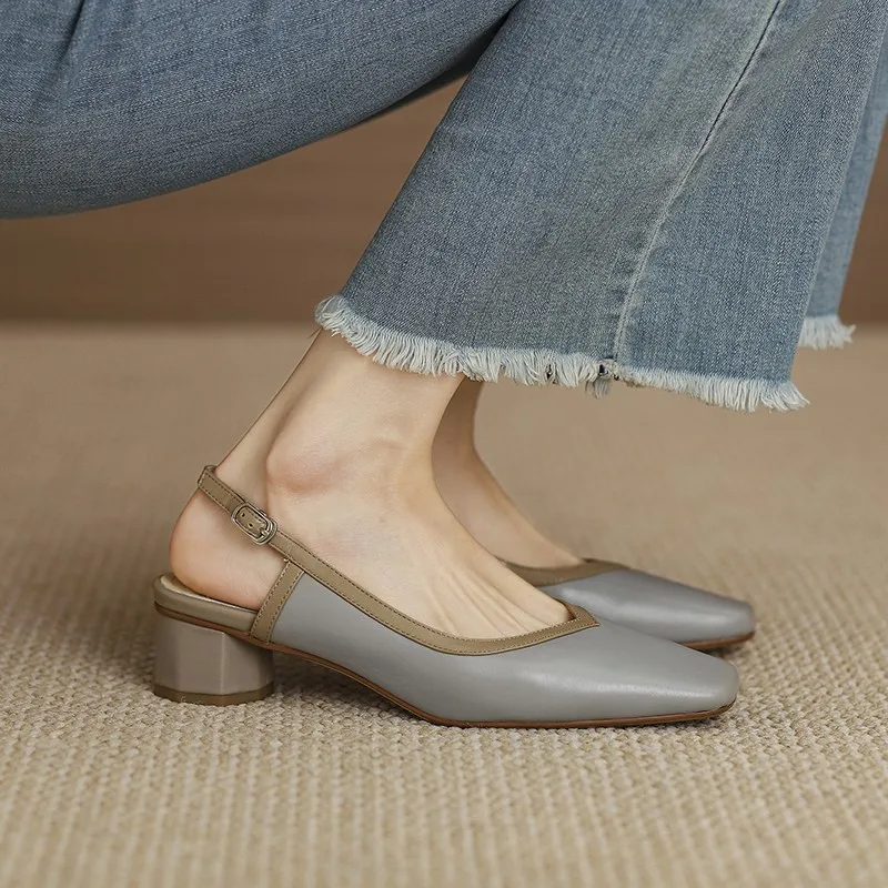 

Босоножки женские с квадратным носком, в стиле ретро, с прозрачным каблуком