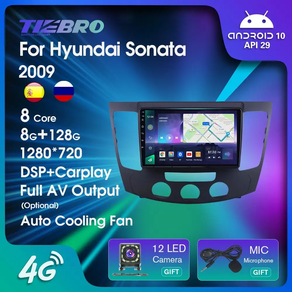 

Автомобильный радиоприемник Android10 для Hyundai Sonata 2009, автомобильный радиоприемник на Android, GPS-навигация, автомобильный стерео плеер 2DIN с Bluetooth, Carplay 9 дюймов