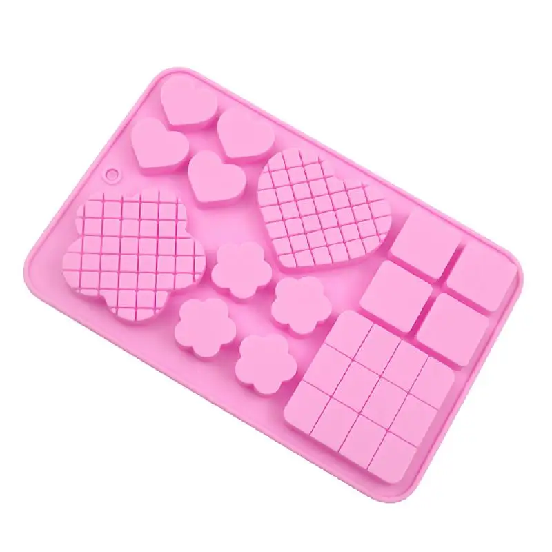 

12 Even Chocolate Mold Silicone Mold Fondant Waffles Molds DIY Candy Bar Mould Cake Decoration Tools Kitchen Baking Accessories