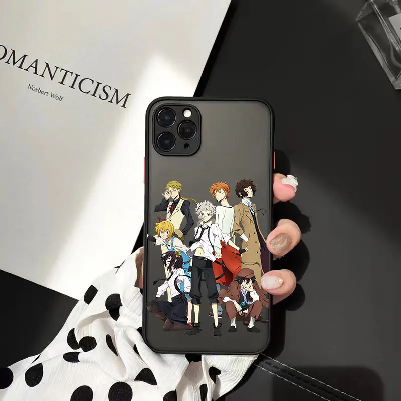 Anime Bungou Stray Dogs Dazai Osamu Phone Case Cover for IPhone 12 11 13 Pro X XS MAX XR 8 7 6 Plus Matte Back Shockproof Cover images - 6
